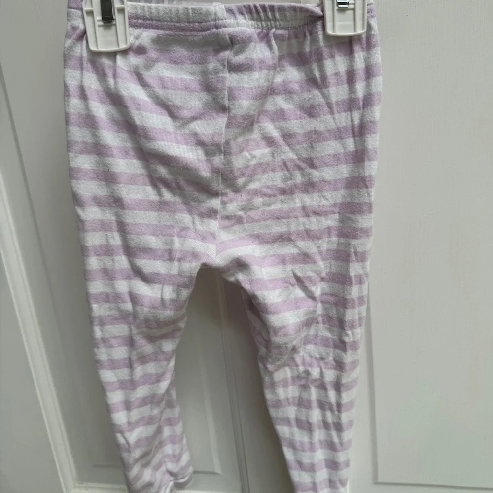 Disney 3T Girls Purple and White Stripe Pajama Bottoms Pants